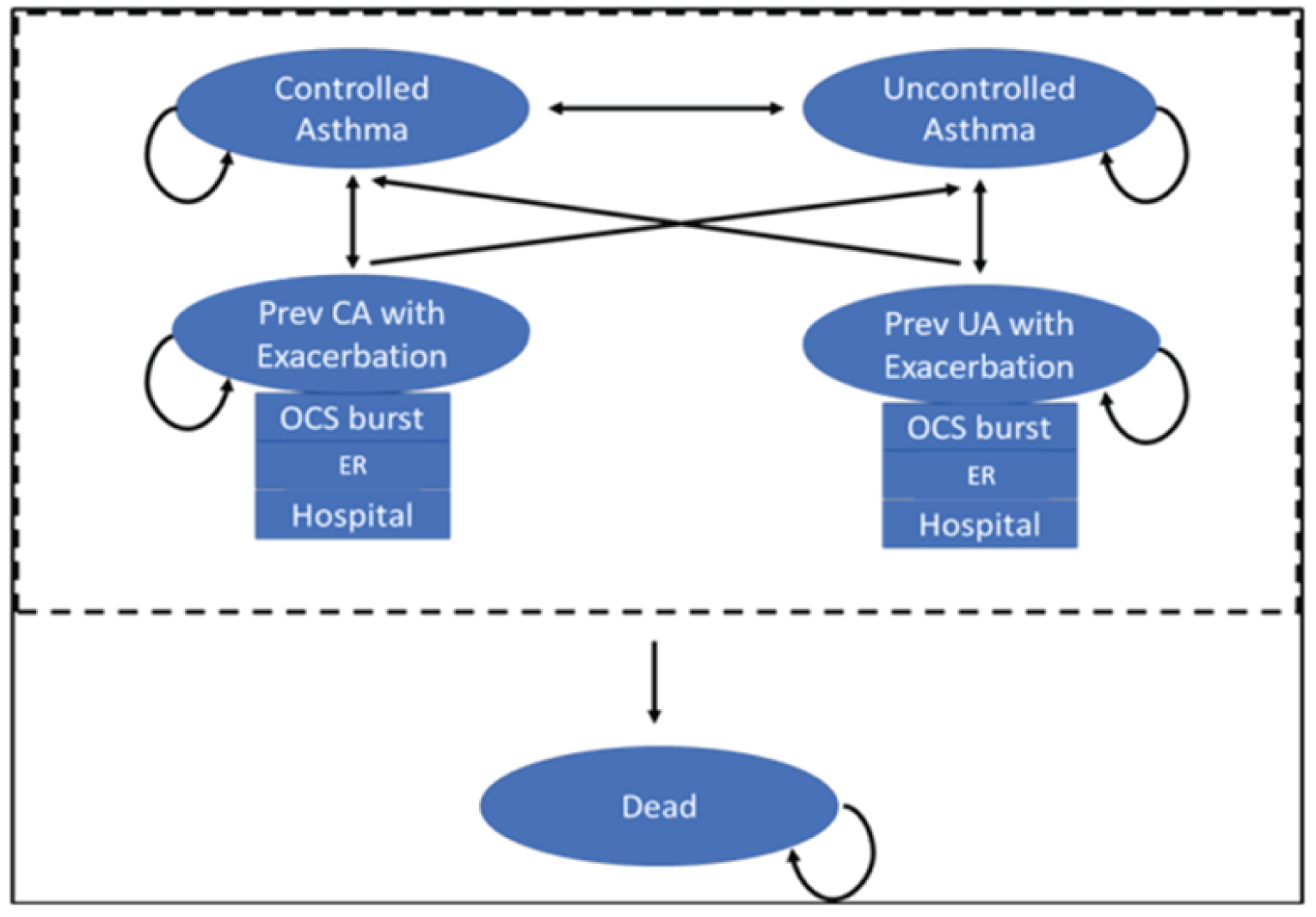 This figure outlines how patient’s move through the sponsor submitted model.