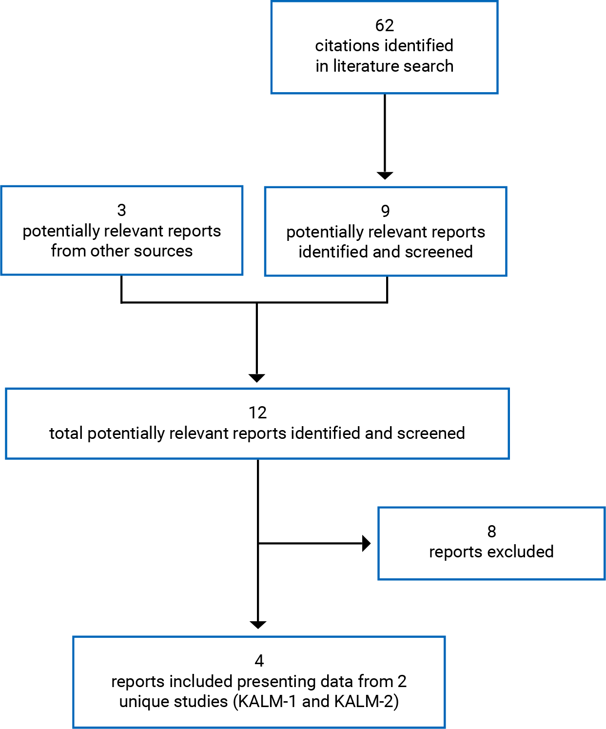 Of the 62 citations identified, 51 were excluded, whereas 9 electronic literature and 3 grey literature potentially relevant full-text reports were retrieved for scrutiny. In total, 4 reports are included in the review.